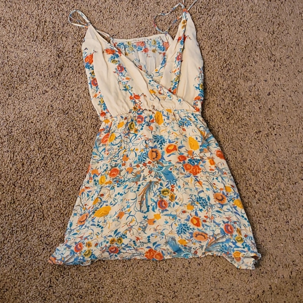 Wrap floral spaghetti strap cami